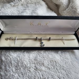 Kay Jewelers Michael Anthony Charmed Memories Bracelet w/Seymour Crystal Charm